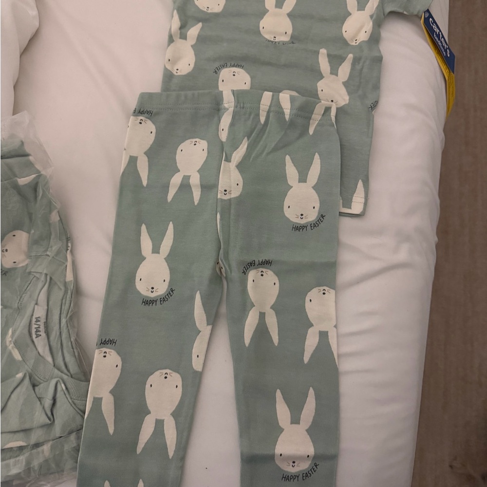 Carter's Green Bunny Pajama Set